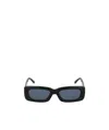 Attico Rectangle-frame Sunglasses In Black