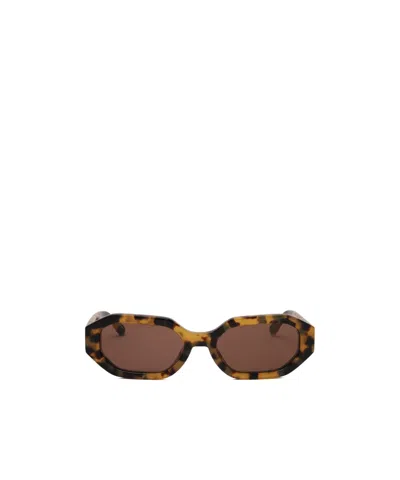 Attico Rectangle Sunglasses In Brown