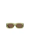 Attico Rectangular Frame Sunglasses In Brown