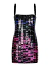 Attico Sequin-embellished Mini Dress In Black