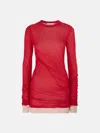 Attico Red And Pink Mini Dress In Red/pink