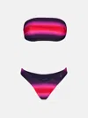 ATTICO RED, BLACK AND FUCHSIA BIKINI