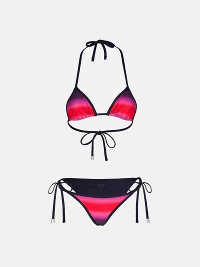 Attico Bikini Red, Black E Fuchsia In Red/black/fuchsia