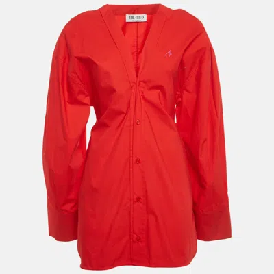 Pre-owned Attico Red Cotton Chemisier Mini Dress S