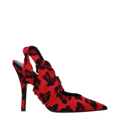 Attico Red Fabric High Heel Pumps