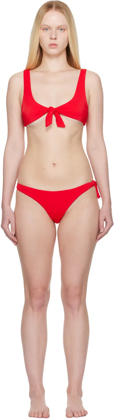Attico Red Knot-detailed Bikini