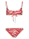 ATTICO RED ZEBRA-PRINT BIKINI