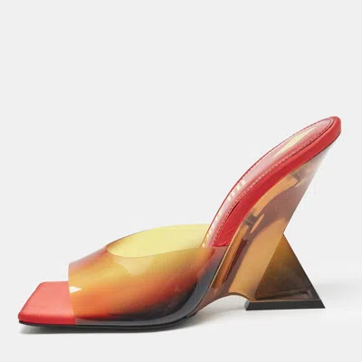 Pre-owned Attico Red/yellow Degrade Pvc Cheope Mules Size 39