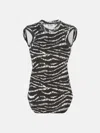 Attico Zebra Print Form-fitting Sleeveless Tank Top In Black/white