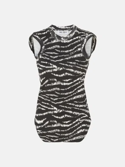 ATTICO "REESE'' BLACK AND WHITE TANK TOP