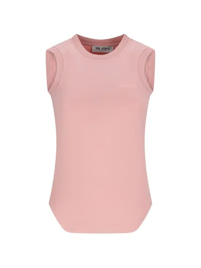 Attico Reese Jersey Tank Top In Pink