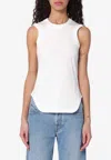 Attico Reese Cotton Jersey Tank Top In White