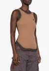 Attico Top Canotta Reese Con Bordi Sfumati In Brown