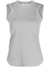Attico Reese Melange Ribbed Jersey Tank Top In Grau