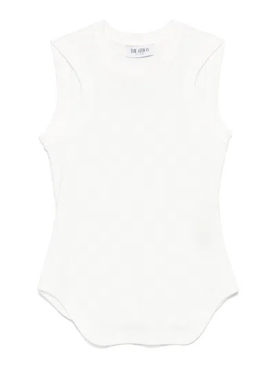 Attico Reese Cotton Jersey Tank Top In White
