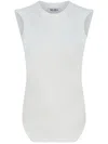 Attico Reese Cotton Jersey Tank Top In White