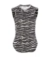 Attico Zebra Print Form-fitting Sleeveless Tank Top In Black