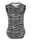 Attico Zebra Print Form-fitting Sleeveless Tank Top In Black