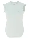Attico Reese Mint-colored Cotton Jersey Tank Top In Green