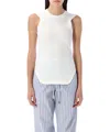 Attico Reese Cotton Jersey Tank Top In White