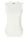 Attico Reese Cotton Jersey Tank Top In White