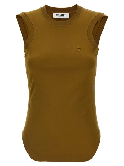 Attico Reese Tops Green In Brown