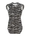 Attico Reese Zebra Print Cotton Tank Top In Black