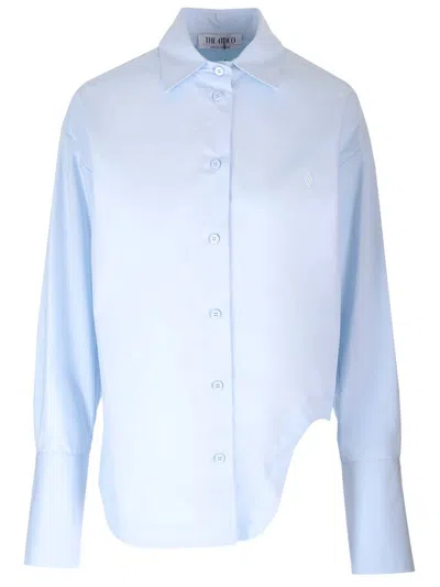 Attico Diana Long-sleeve Shirt In Light Blue
