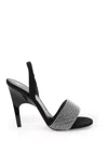 Attico Rem 105mm Crystal-embellished Sandals In Nero