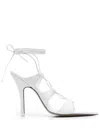 Attico Renee Lace-up 120mm Sandals In White