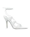 Attico Renee Lace-up 120mm Sandals In White