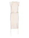 Attico Retro Cut-out Midi Dress In Cream