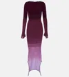 Attico Reversible Colorblocked Midi Dress In Purple