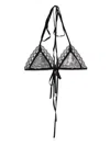 Attico Rhinestone-detailed Bikini Top In Black