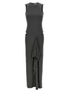 Attico Cut-out Dress - Women's - Viscose In Gray