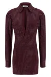 Attico Rhinestone Dress Dresses Bordeaux In Burgundy