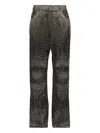Attico Rhinestone-embellished Jeans In Gray