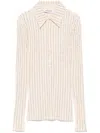 Attico Rhinestone-embellished Polo Shirt In Neutrals