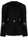 Attico Rhinestone-embellished Virgin Wool Blazer In Black