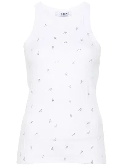 Attico Embellished Tank Top In 白色