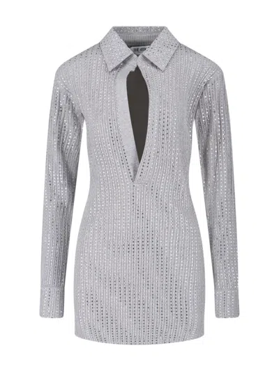 ATTICO RHINESTONE MINI DRESS