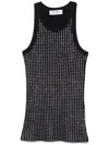 Attico Fitted Midi Dress With Shimmering Embellishments In Black  