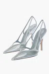 Attico Venus Chrome Pvc And Suede Pumps In Blue