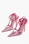 Attico Rhinestoned Venus Chrome See Through Slingbacks 10cm