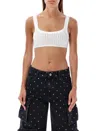 Attico Crystal-embellished Cotton Top