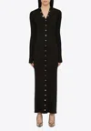 Attico Black Viscose Long Cardigan In Black