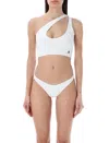 Attico Logo-embroidered Ribbed Bikini In 1