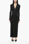 Attico Black Viscose Long Cardigan