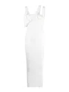 Attico Asymmetrical-neckline Ribbed Midi Dress In White