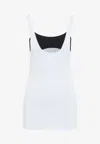 Attico Light Blue Flat Ribbed Tank Top In Blue